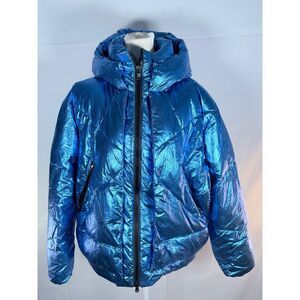 CANADIAN CLASSICS Eugenie MetallicShort Jacket Womens S Turquoise Puffer‎